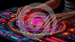 Futuristic Holographic Touchscreen Interface