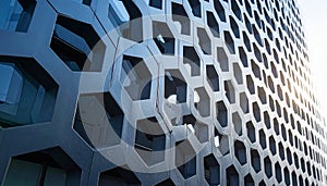 Futuristic Honeycomb Grid Structure