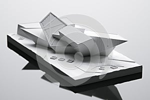 Futuristic house maket - conceptual architecture idea. 3d render