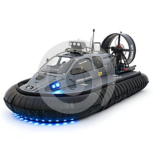 Futuristic hovercraft isolated on white