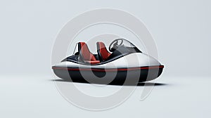Futuristic hovercraft vehicle on white isolated background