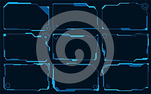 Futuristic HUD abstracts.Future blue monochome theme concept background.vector and illustration