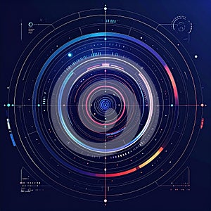 Futuristic HUD Circular Interface Display