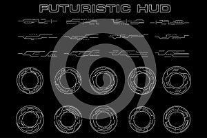Futuristic HUD Elements Set for Sci-Fi UI Design
