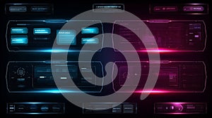 Futuristic hud elements showing data analysis and processing information