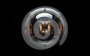 Futuristic HUD interface on black background. Abstract futuristic background