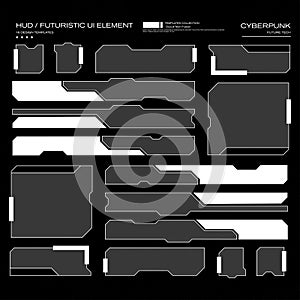 Futuristic HUD UI Elements Collection - Cyberpunk Sci-Fi Interface Design