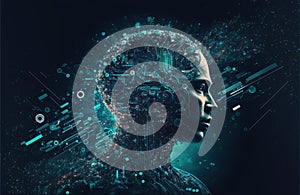 A futuristic human cyborg integration. Generative AI