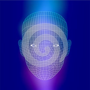 Futuristic human face vector illustration