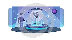 Futuristic Human Machine Interface, vector design Generative AI