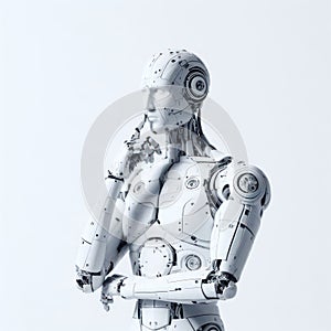 futuristic humanoid artificial intelligence robot thinking