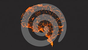 Abstract polygonal human brain representing digital networking and artificial intelligence.