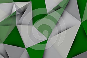 Soft background with green and grey triangles