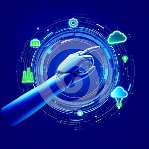 Robotic Hand Interacting with Digital Interface