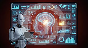 AI Robot Analyzing Brain Data