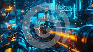 Futuristic Industrial Pipeline System, Generative AI