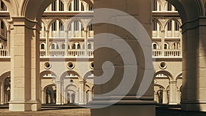 Futuristic infinity palace in venetian style