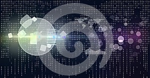 futuristic interface against blue background