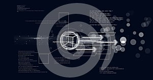 futuristic interface against blue background