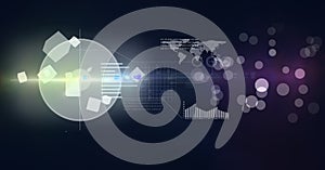 futuristic interface against blue background