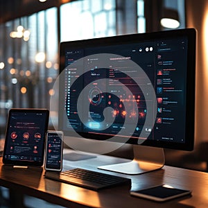 Futuristic Interface Design, Data Visualization and UI Elements