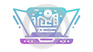 Futuristic Interface Display: Virtual World Digital Information, vector design Generative AI