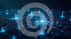 Futuristic interface displaying secure network with advanced tech protocols