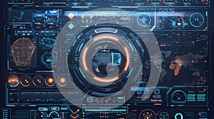 Futuristic Interface with Futuristic Elements: A High-Quality HUD Display for Advanced User Interaction