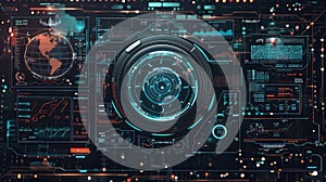 Futuristic Interface with Futuristic Elements: A High-Quality HUD Display for Advanced User Interaction