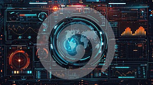 Futuristic Interface with Futuristic Elements: A High-Quality HUD Display for Advanced User Interaction