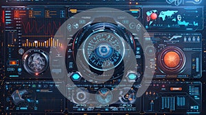 Futuristic Interface with Futuristic Elements: A High-Quality HUD Display for Advanced User Interaction