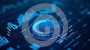 Futuristic Interface with Glowing Data Charts and Analytics