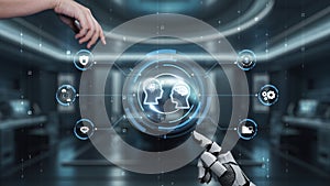 Futuristic Interface of Human and Robot Interaction with Data Visualization in a Modern Technology Environment. Auvana