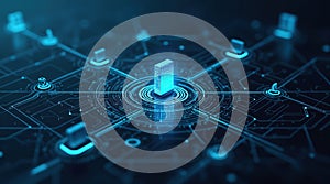Futuristic interface showcasing secure advanced tech security protocols