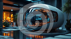 Futuristic Interface Sphere with Digital Display Generative AI