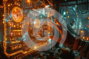 Futuristic Interface, Touchscreen Interaction with Holographic Display