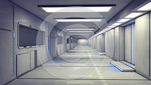 Futuristic interior corridor