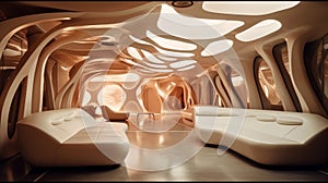 Futuristic Interior Design: Ivory White & Tan Brown - Steven Meisel\'s Award-winning Creatio