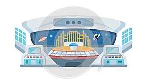 Futuristic interior design, symbolizing smart living, tech space, vector design Generative AI