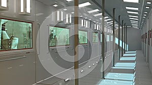 Futuristic interior underground and scifi city