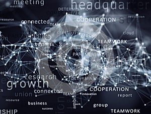 Internet network background with most important business terms photo