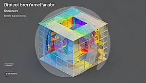 Futuristic Isometric Data Processing Cube