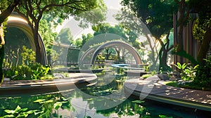 Futuristic Jungle Organic Architecture and Photorealistic Renderings