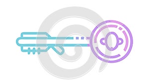 Futuristic Key, Digital Access and Advanced Security Solutions. vector design Generative AI