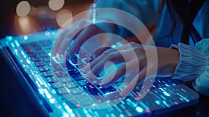 The Futuristic Keyboard Typing.AI generated image