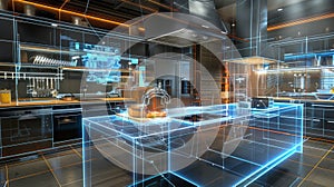 Futuristic Kitchen Design in VR photo