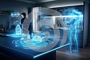 Futuristic Kitchen: Holographic Displays & Smart Home Technology