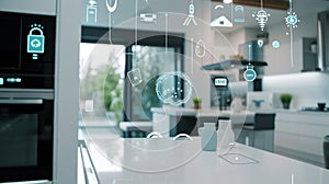 Futuristic Kitchen with Smart Home Technology