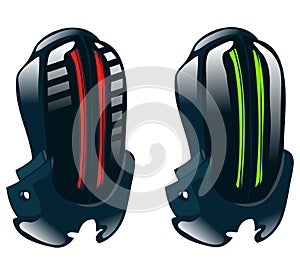 Futuristic Knight Enforcer Helmets, Vector Illustration.