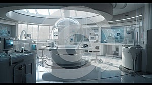 A futuristic lab interior ai, ai generative, illustration